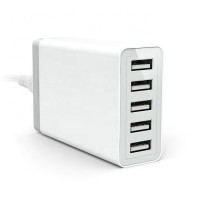 Intelligent Chip Full 8A 5 Ports Multi Usb Charger Desktop Universal Fast Charger 40W/8A