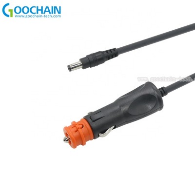 Custom EU standard 12V Car Cigarette Lighter to DC 5.5x 2.5 Power Plug DVR car recorder charging  Cable